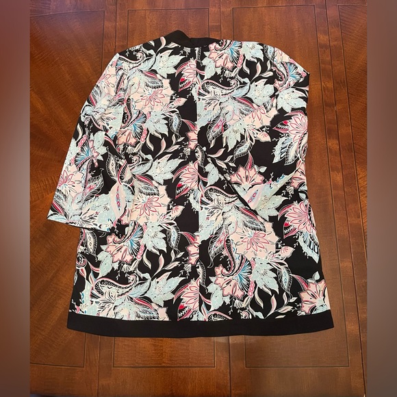 Chico's colorful lightweight Open Front Long Jacket Cardigan Sz 3 - Picture 2 of 9